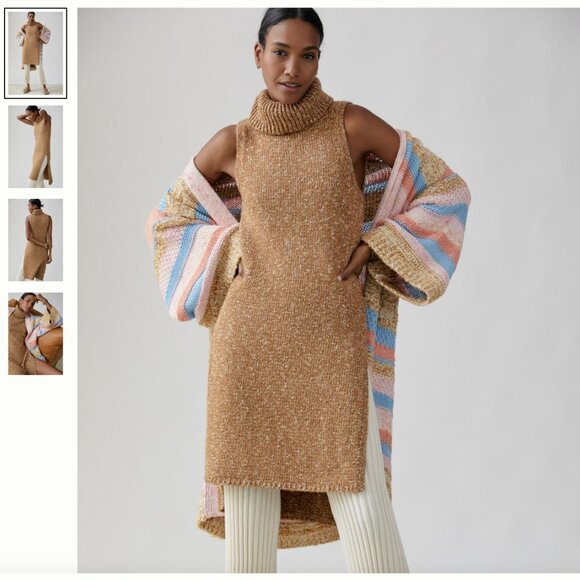 Anthropologie Women’s Flowy Maxi Knit Tunic Sweater Sleeveless Size Small - Picture 3 of 6